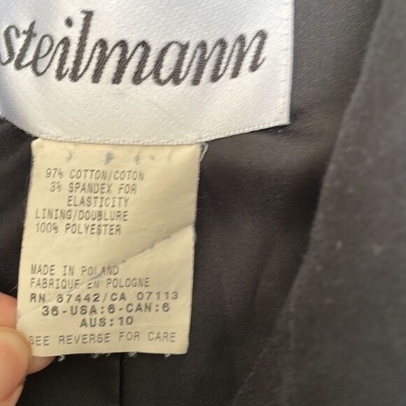 Steilmann Black Fitted Blazer 100% Polyester Size 6 - Picture 4 of 12